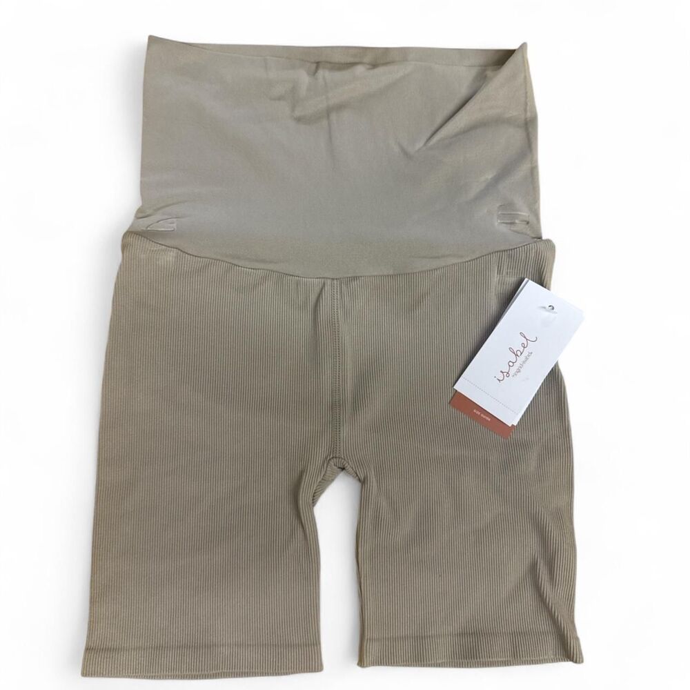 Isabel by Ingrid & Isabel brown pre-pregnancy bike shorts Size M - Picture 3 of 4